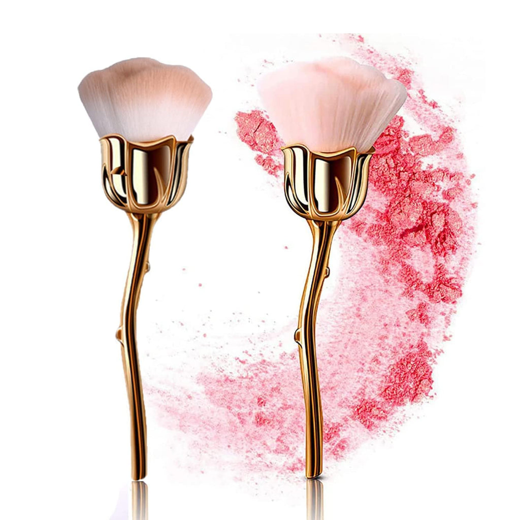 MY COLOR Nail Art Dust Powder Remover Brush, Rose Brushes,Pink Rose Soft Brush Acrylic Nail Arts Manicure Dust Cleaner Brush for Nail Trimming Cleaning Makeup Brush Tools