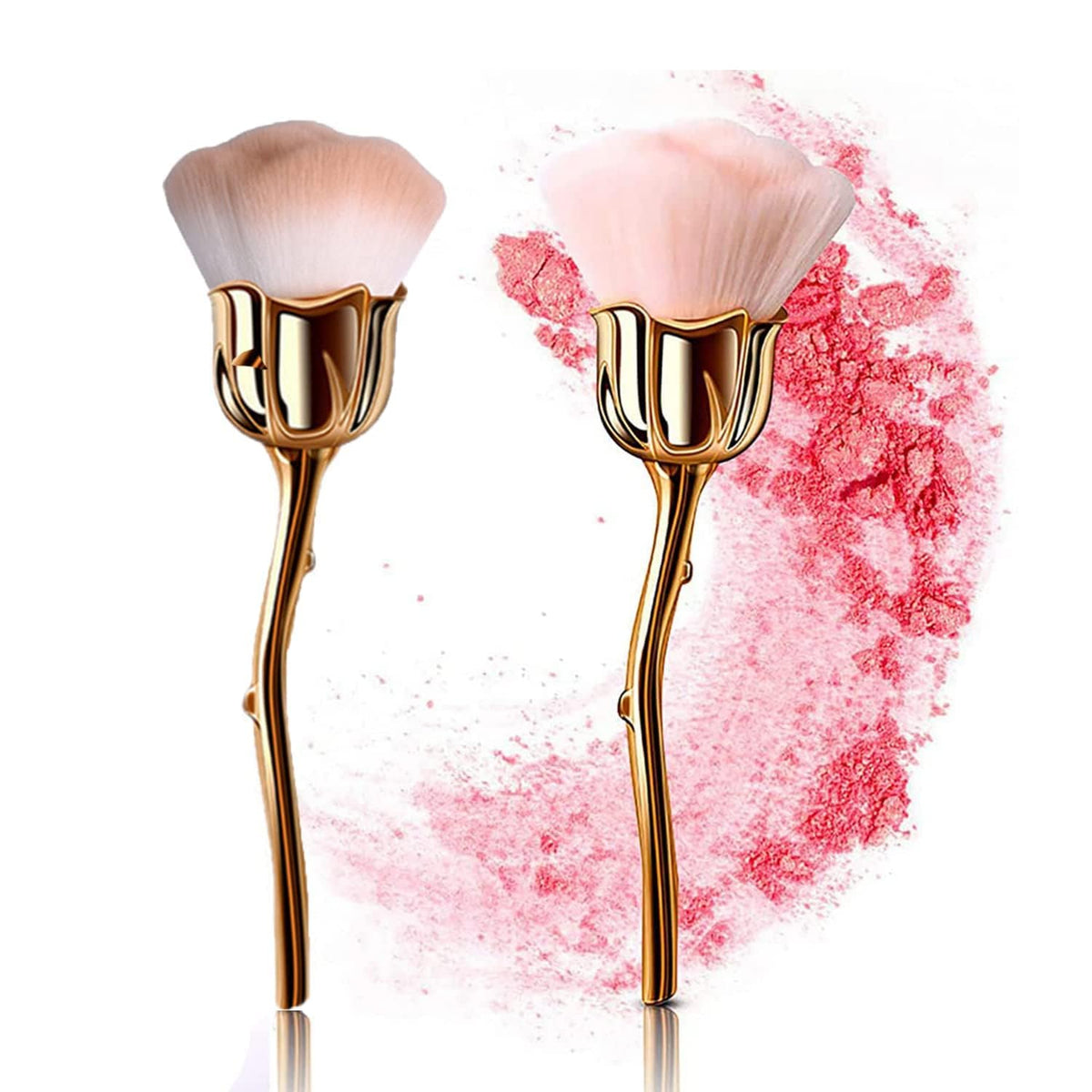 MY COLOR Nail Art Dust Powder Remover Brush, Rose Brushes,Pink Rose Soft Brush Acrylic Nail Arts Manicure Dust Cleaner Brush for Nail Trimming Cleaning Makeup Brush Tools