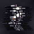 PNF PROFESSIONAL Makeup Brushes 30pcs Makeup Brush Set Premium Goat Synthetic Hair Kabuki Foundation Blending Brush Face Powder Blush Concealers Eye Shadows Make Up Brushes Kit