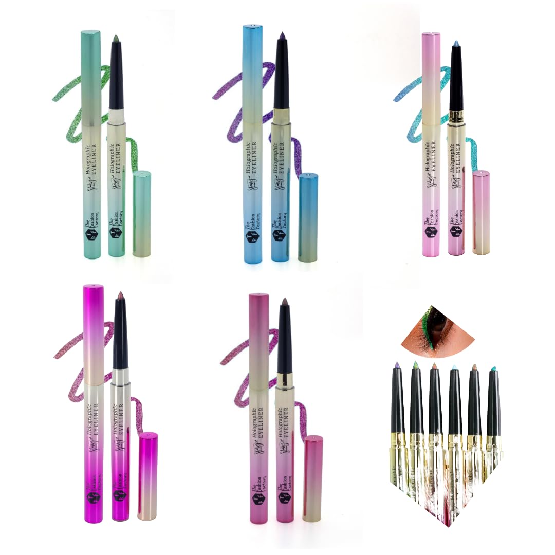 My Colors x TFF Holographic Shimmery Eyeliner Pencil | Waterproof, Smudge Proof, Long Lasting Eyeliner With Easy Glide | 24hrs Multi - Chrome Effect (01, 0.35g)