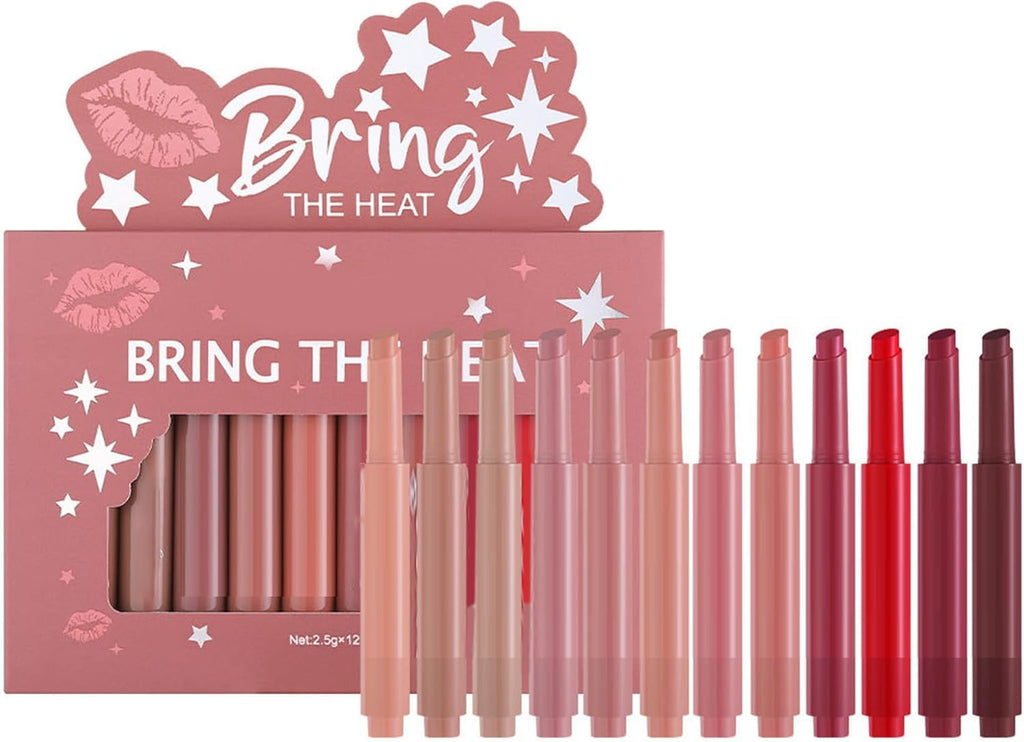 My Colors Matte Lipstick Set - Pack of 12 for Women and Girls, Vivid shades, velvety finish, Lipsticks and long-lasting charm in every swipe. Highly Pigmented Moisturizing Waterproof