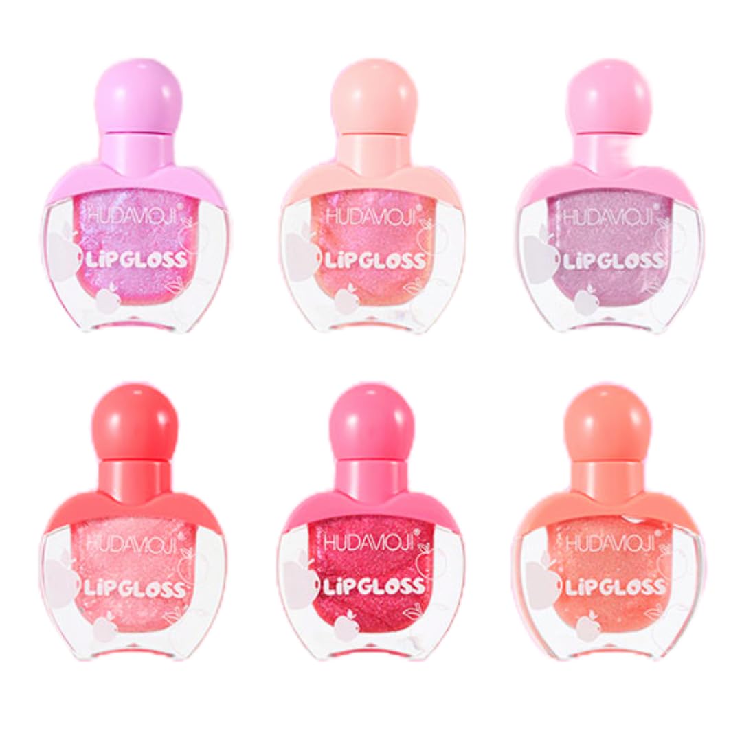 HUDAMOJI Lip Oil Set | Fruity Flavors, Long Lasting Moisturizing, Roll-On Lip Gloss for All Ages