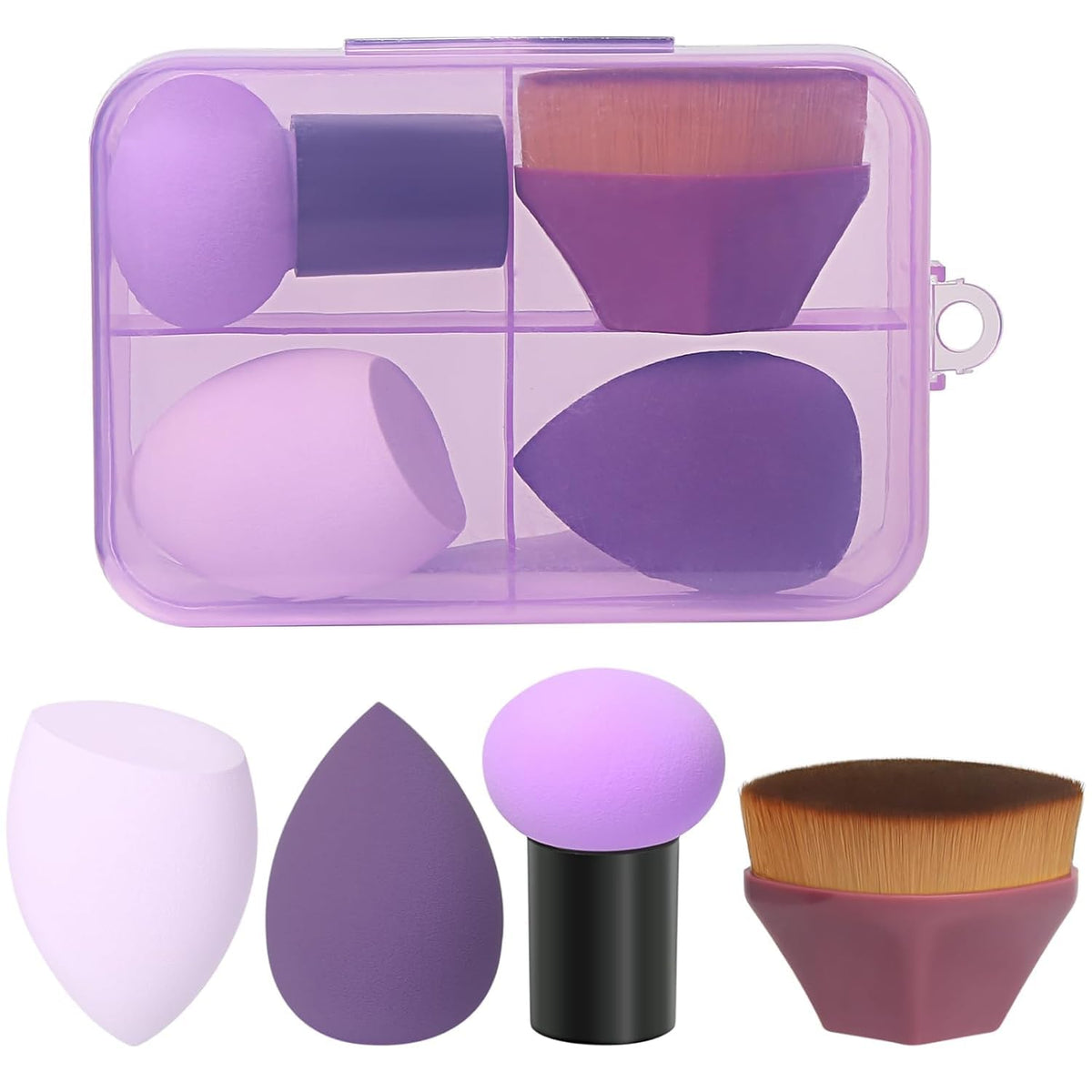 My Colors 1 Pieces Foundation Brushes,3 Pieces Set of Makeup Sponges Foundation Beauty Blender Blending Wet and Dry Make Up Applicator Cosmetic Concealer Face Brush Eyes Sticks Powder Puff With Handle Women & Girls