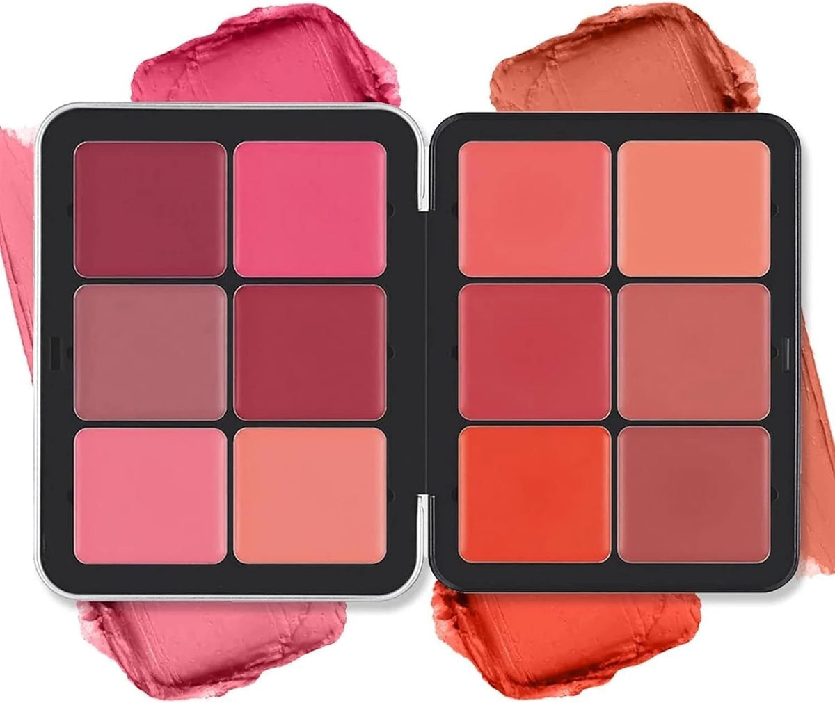 My Colors 12 Colors Cream Blush Palette, Long-Wearing Moisturizing Formula, Fade-Proof High-Intensity Pigment, Natural-Looking Matte Finish for All Skin Types