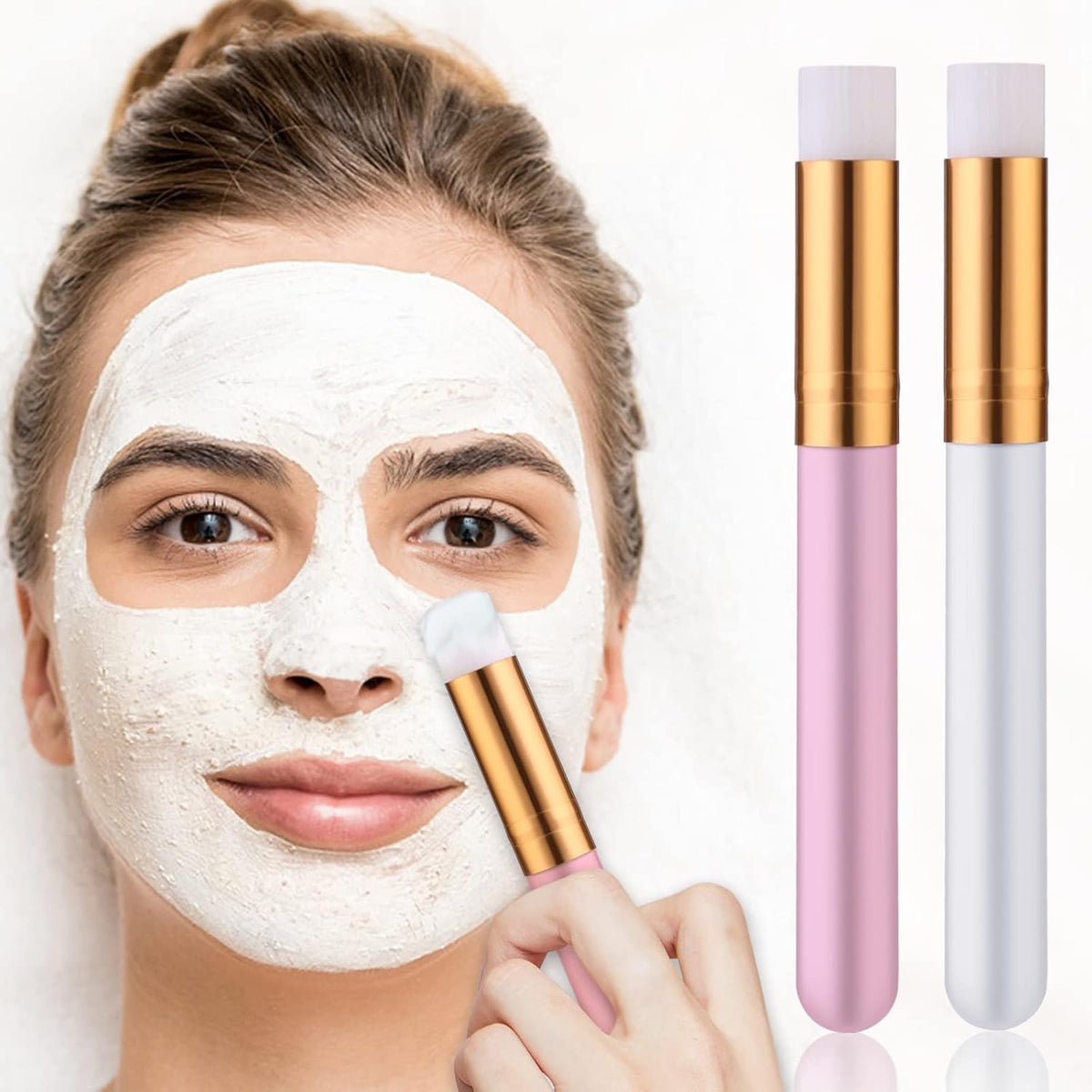 My Colors Lash Shampoo Brushes, 2-Piece Nose Pore Deep Cleansing Facial & Eyelash Extensions Brush, Lash Cleanser