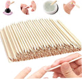 100 PCS Orange Wooden Sticks, Double-End Wood Cuticle Pusher Nail Art Manicure Pedicure Tools