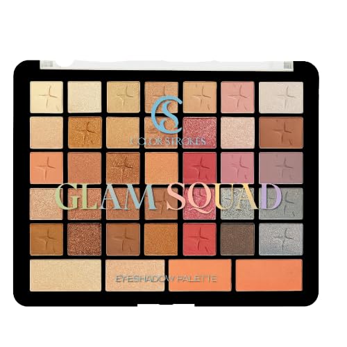 My Colors Strokes Glam Squad Eyeshadow Palette | 44 Colors Highly Pigmented Blendable Shades | Matte & Shimmer Multicolor Eye Makeup 48g