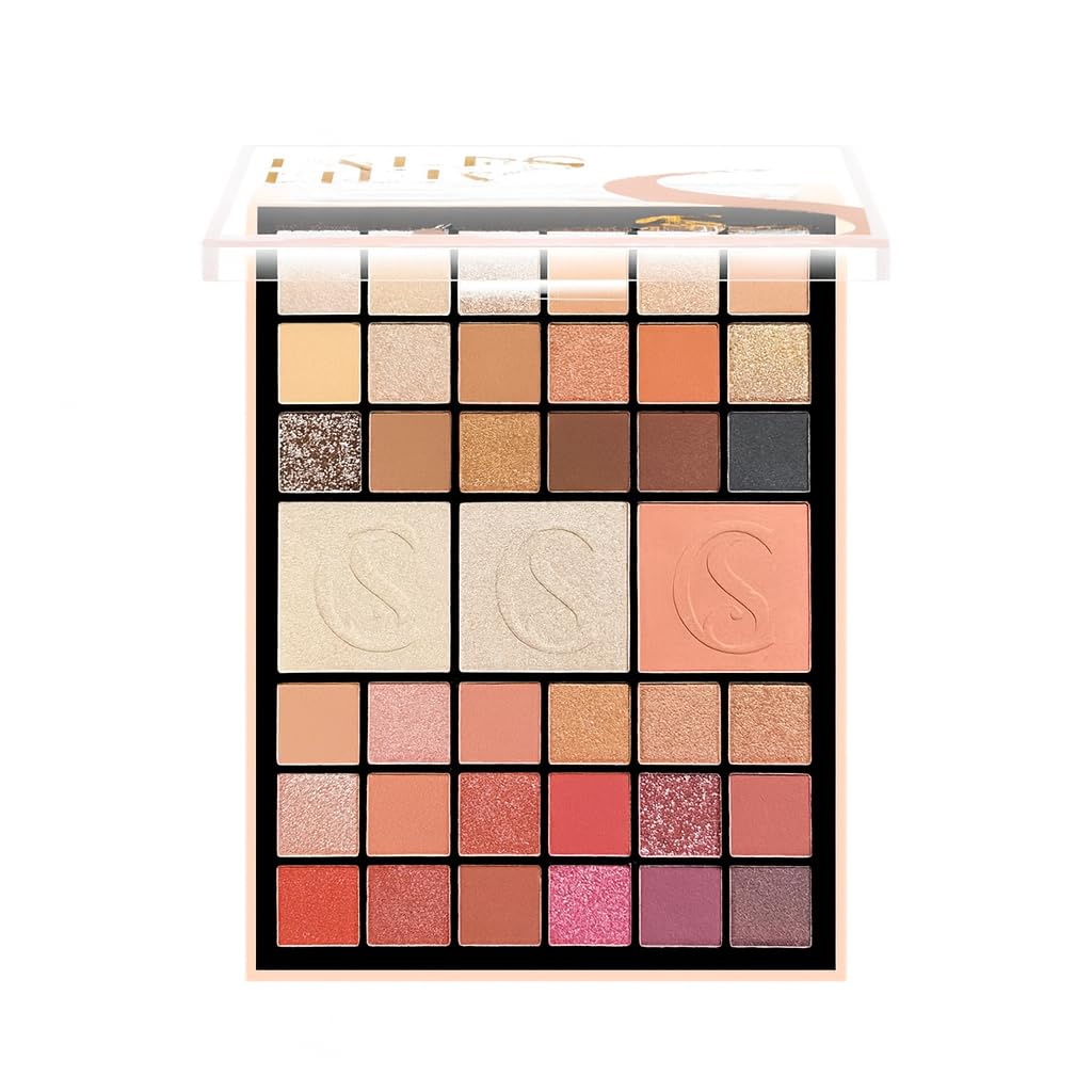 My colors strokes Eyeshadow Palette | 36 eyeshadow Nudes | 2 highlighter | 1 blusher | Highly Pigmented and Blendable | Multicolor | Matte and Shimmer Finish 48g