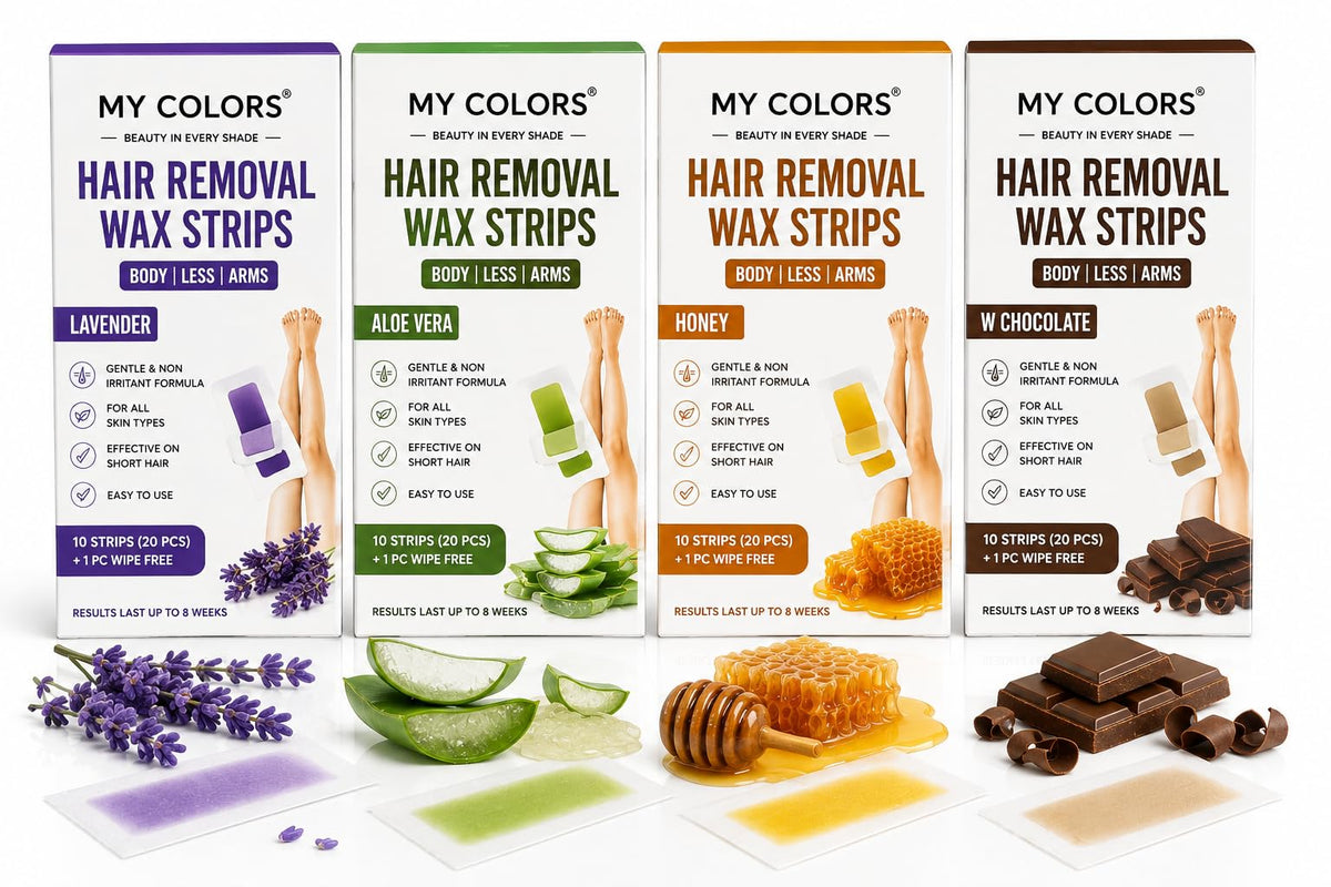 MY COLORS Hair Removal Wax Strips, Honey, 10 Strips (20 Pcs)
